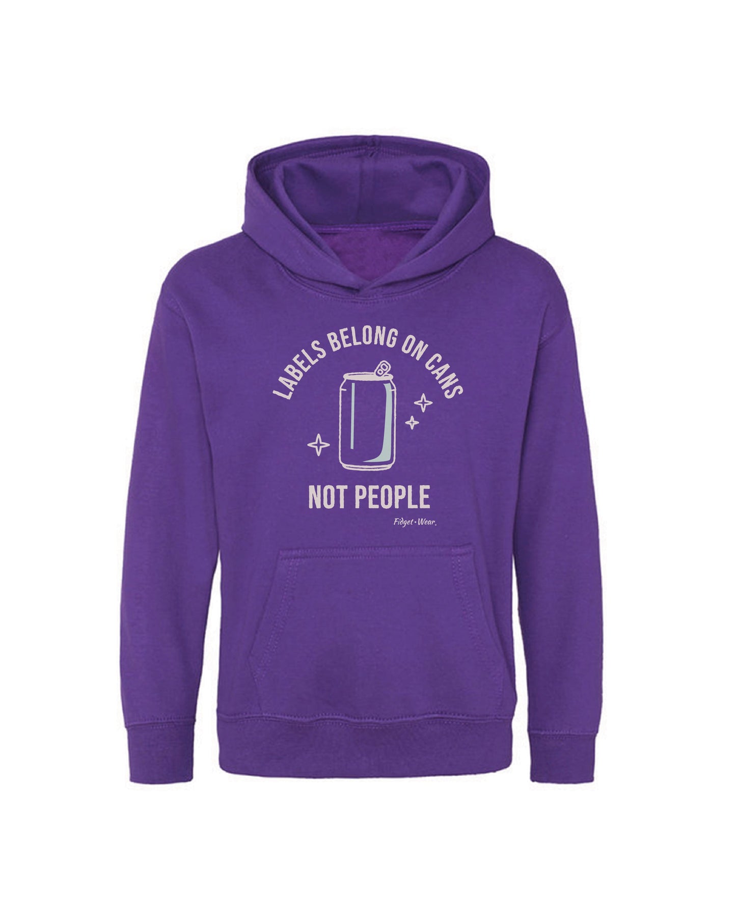 Fidget-Wear Labels Belong On Cans Youth Graphic Hoodie