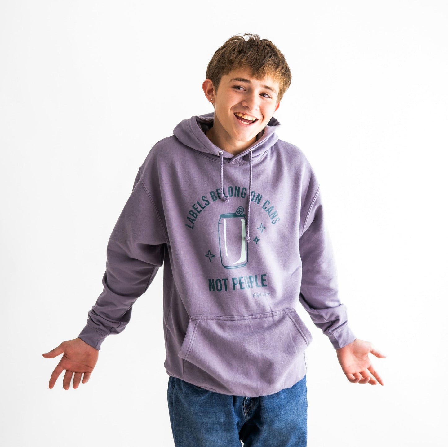 Fidget-Wear Labels Belong On Cans Adult Graphic Hoodie