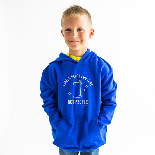 Fidget-Wear Labels Belong On Cans Youth Graphic Hoodie